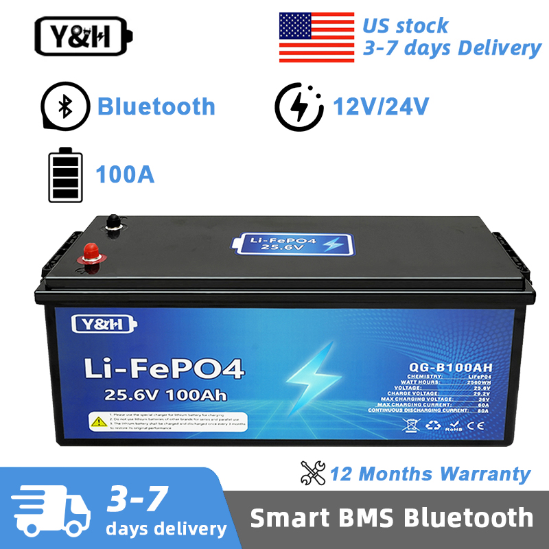 [현지 배송] Y&H 12V 24V 100Ah LiFe - Lifepo4 12V 100Ah Bms Bluetooth 리뷰 및 가격