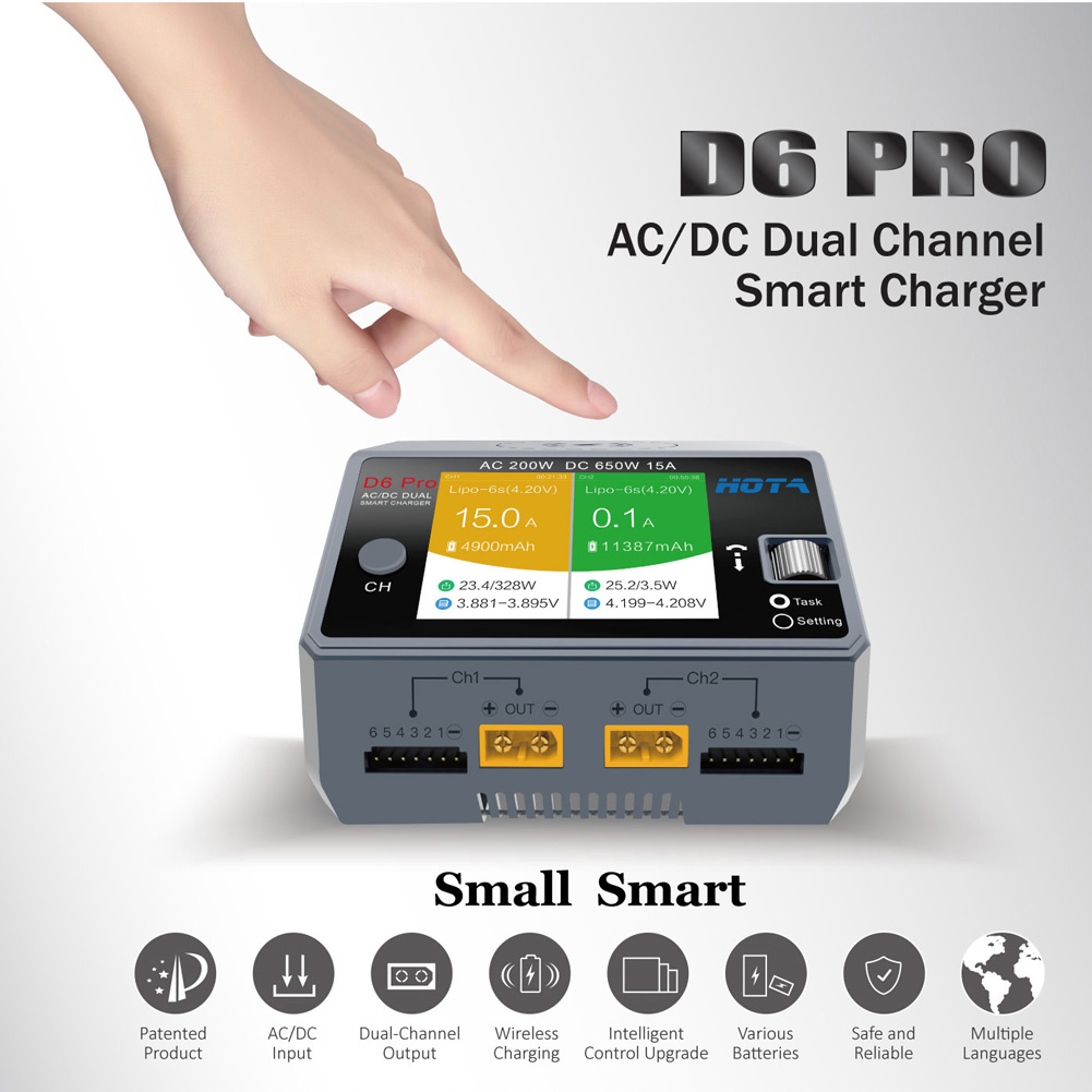 HOTA D6 Pro 블랙 AC 200w DC 2x32 - Hota D6 Pro Dual Lipo Charger 리뷰 및 가격